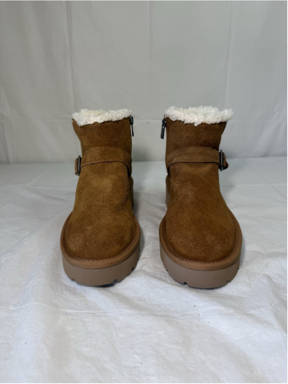 Koolaburra By UGG Women 8 Kelissa Mini Chestnut Faux Fur Lined Shoes Boots